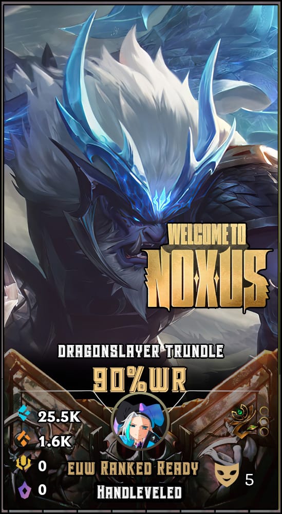 Dragonslayer Trundle LoL smurf account EUW 90% win rate — MasterCloneSmurfs