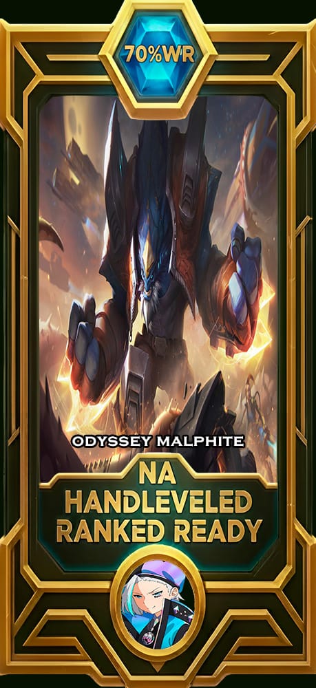 Oddyssey Malphite LoL smurf account NA 70% win rate — MasterCloneSmurfs