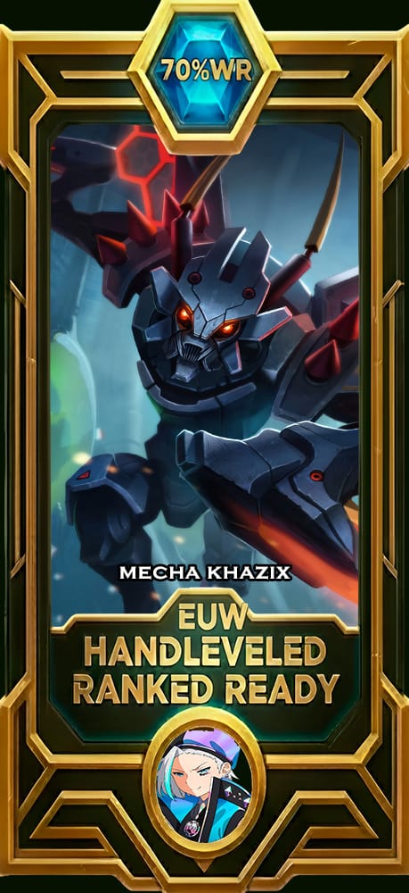 Mecha Khazix LoL smurf account EUW 70% win rate — MasterCloneSmurfs