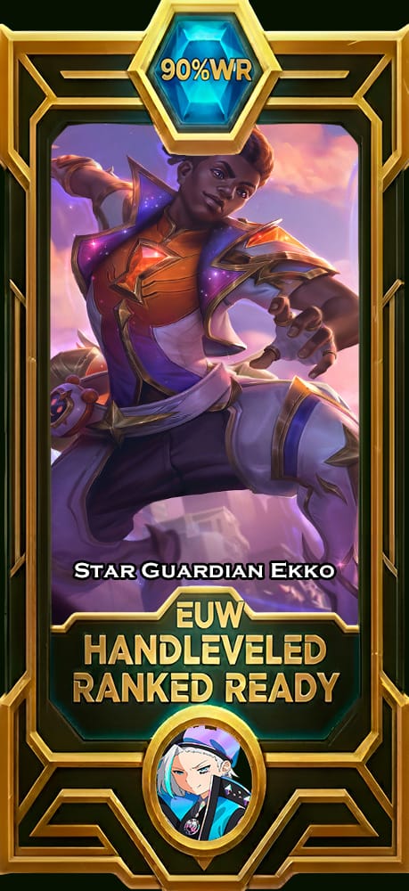 Star Guardian Ekko LoL smurf account EUW 90% win rate — MasterCloneSmurfs