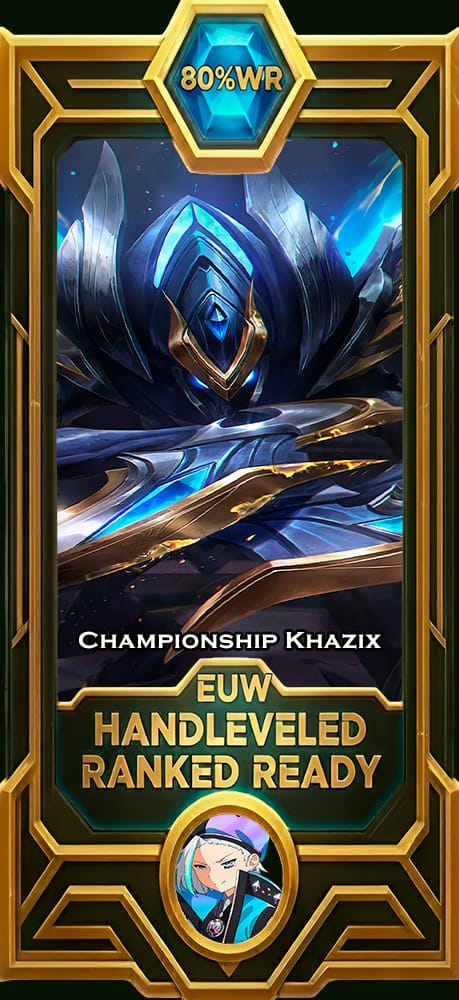 Championship Khazix LoL smurf account EUW 80% win rate — MasterCloneSmurfs