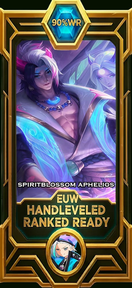 Spirit Blossom Aphelios LoL smurf account EUW 90% win rate — MasterCloneSmurfs
