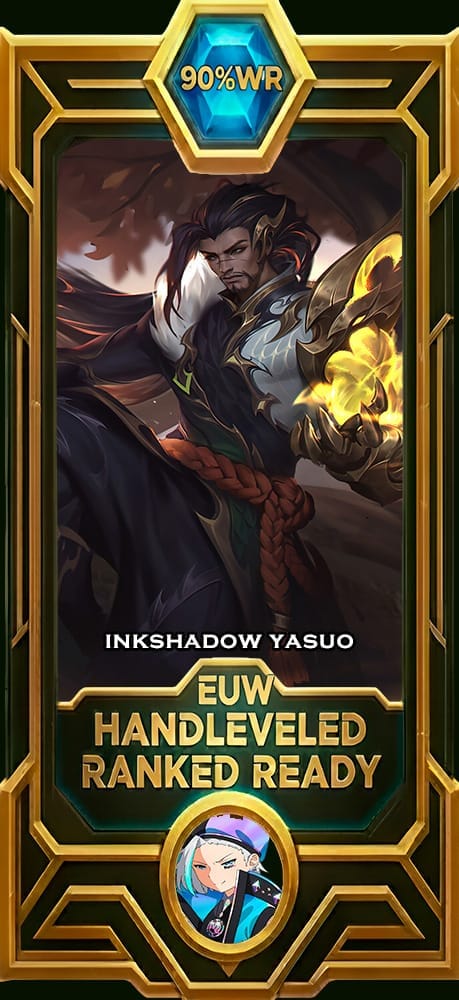 Inkshadow Yasuo LoL smurf account EUW 90% win rate — MasterCloneSmurfs