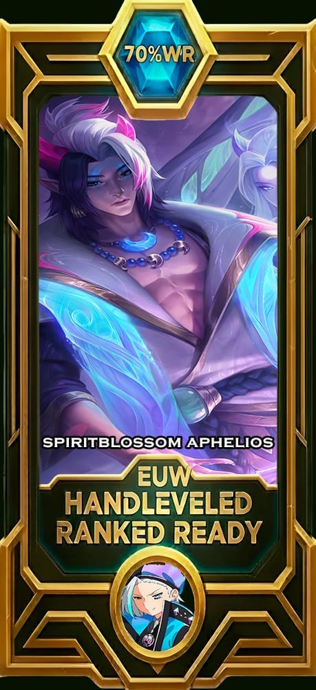 Spirit Blossom Aphelios LoL smurf account EUW 70% win rate — MasterCloneSmurfs