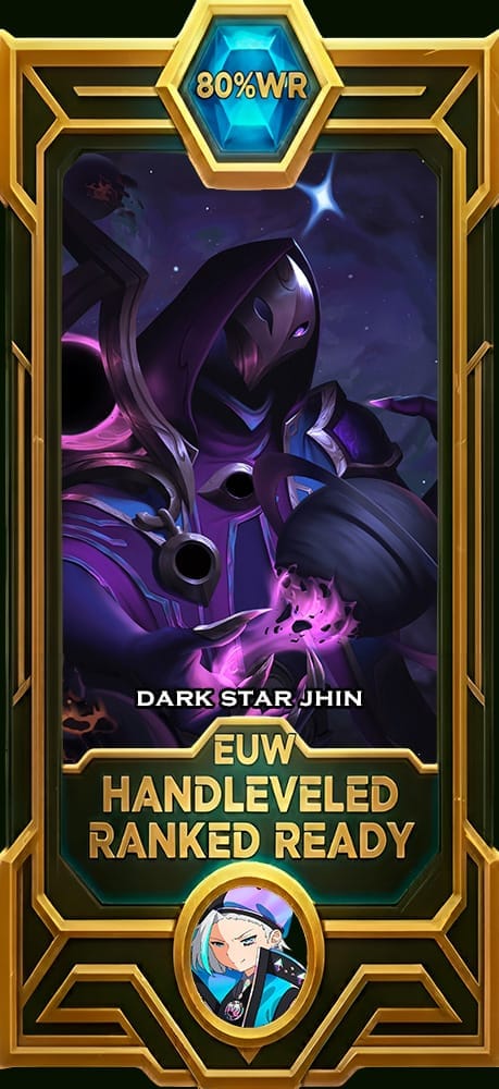 Dark Cosmic Jhin LoL smurf account EUW 80% win rate — MasterCloneSmurfs