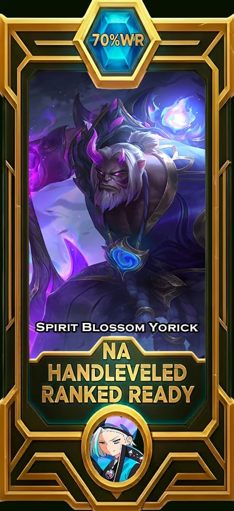 Spirit Blossom Yorick Smurf Account LoL smurf account NA 70% win rate — MasterCloneSmurfs