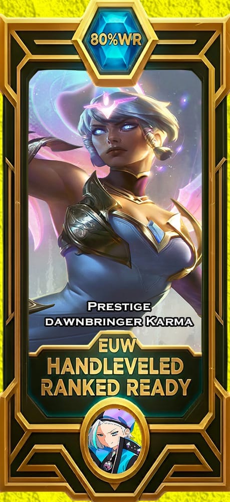 Karma Dawnbringer LoL smurf account EUW 80% win rate — MasterCloneSmurfs