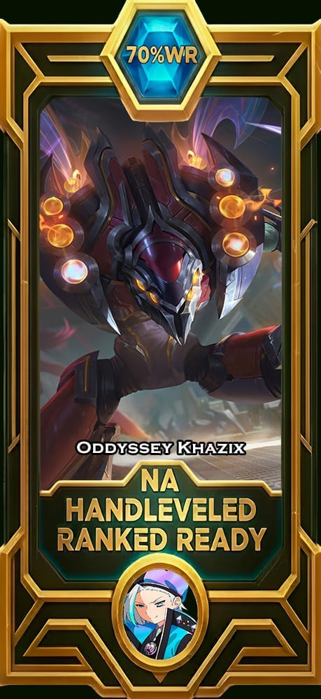 Odyssey Khazix LoL smurf account NA 70% win rate — MasterCloneSmurfs