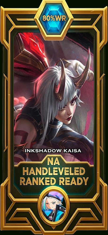 Inkshadow Kaisa LoL smurf account NA 80% win rate — MasterCloneSmurfs