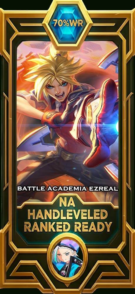 Battle Academia Ezreal Smurf Account LoL smurf account NA 70% win rate — MasterCloneSmurfs