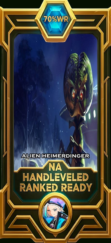 Alien Invader Heimerdinger LoL smurf account NA 70% win rate — MasterCloneSmurfs