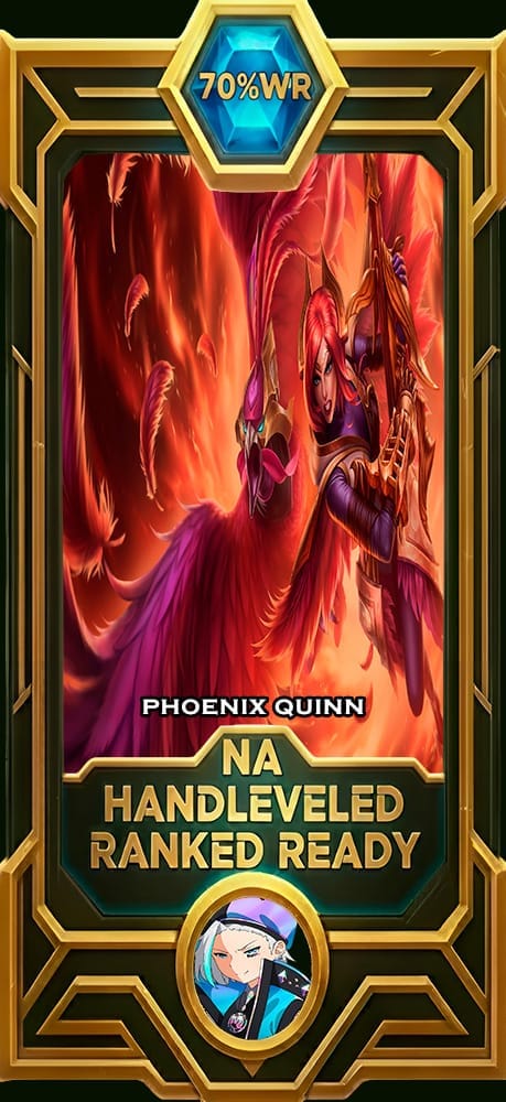 Quinn Phoenix LoL smurf account NA 70% win rate — MasterCloneSmurfs