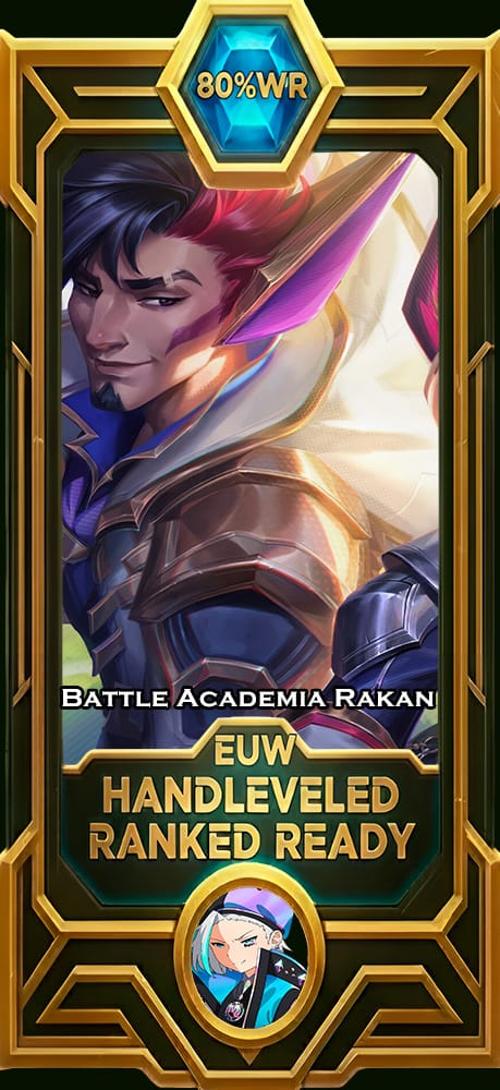 Battle Academia Rakan LoL smurf account EUW 80% win rate — MasterCloneSmurfs